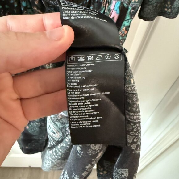 BA&SH Lady Dress Size 3 Color Black Grey Green - Picture 4 of 5